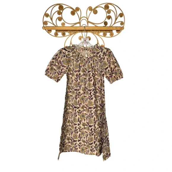 NEW Mata Traders Yashvi Dress printed floral tan S - Picture 2 of 8